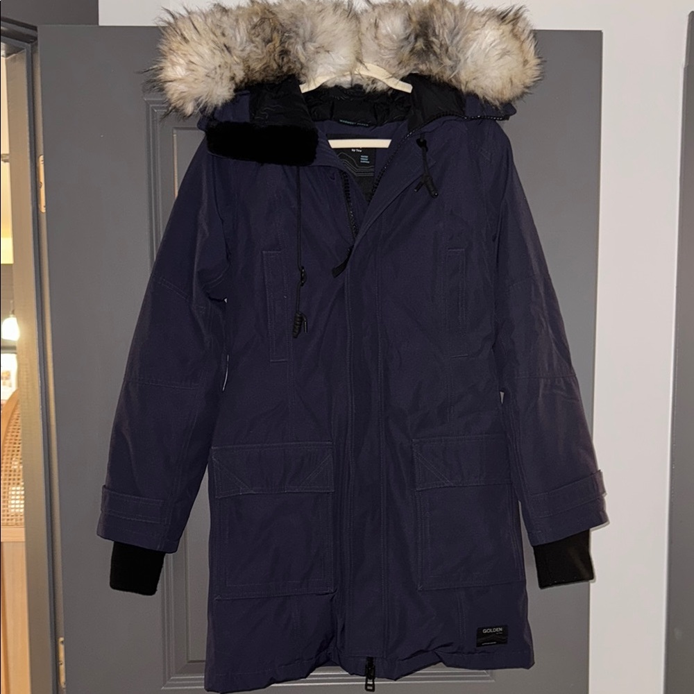TNA Bancroft Navy Parka with Faux Fur Hood